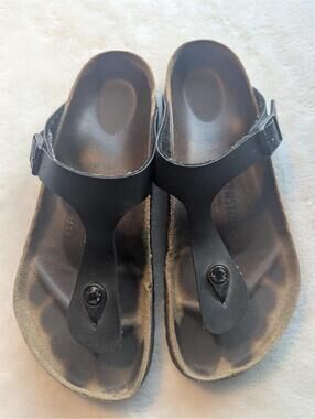 Birkenstock Black Leather Sandals Size 9